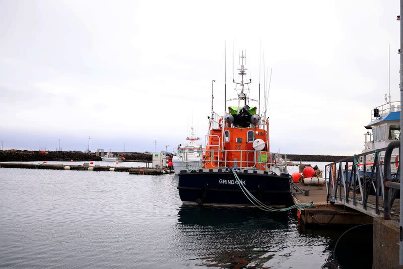 Boats on standby in the port of Grindavik