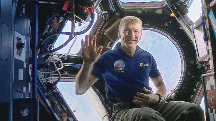 Astronaut Tim Peake read his bedtime story from space.