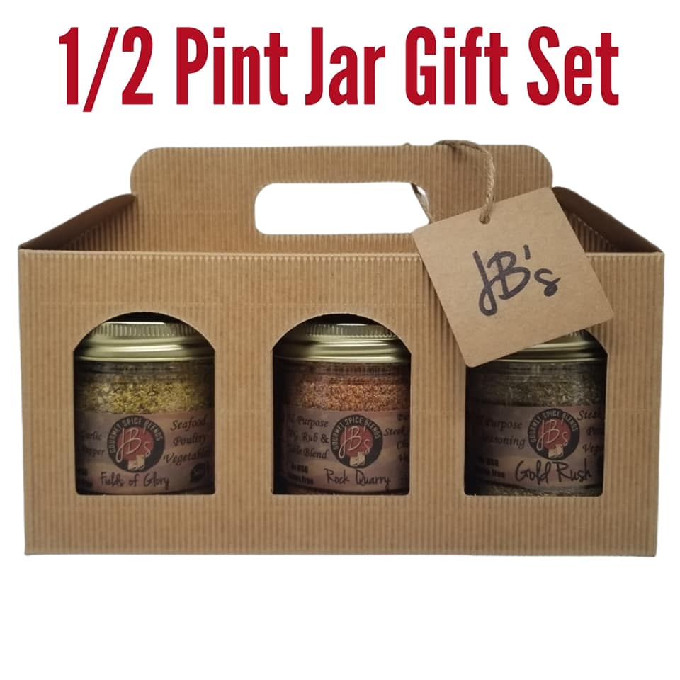 Popular mixes from JB’S Gourmet Spice Blends include Red Dirt Road and Prairie Dust.