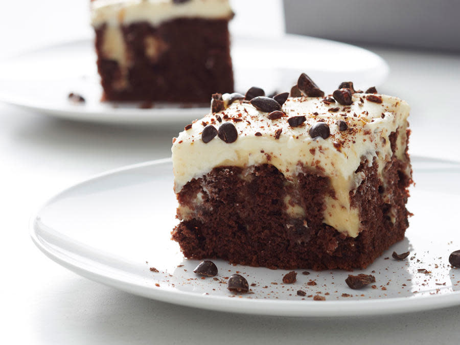 Chocolate Tiramisu Poke Cake