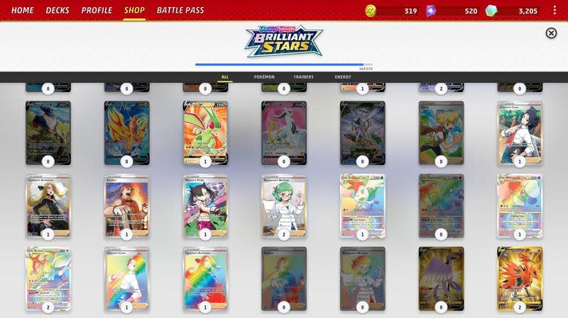 The card gallery pages are now hidden...in the shop?