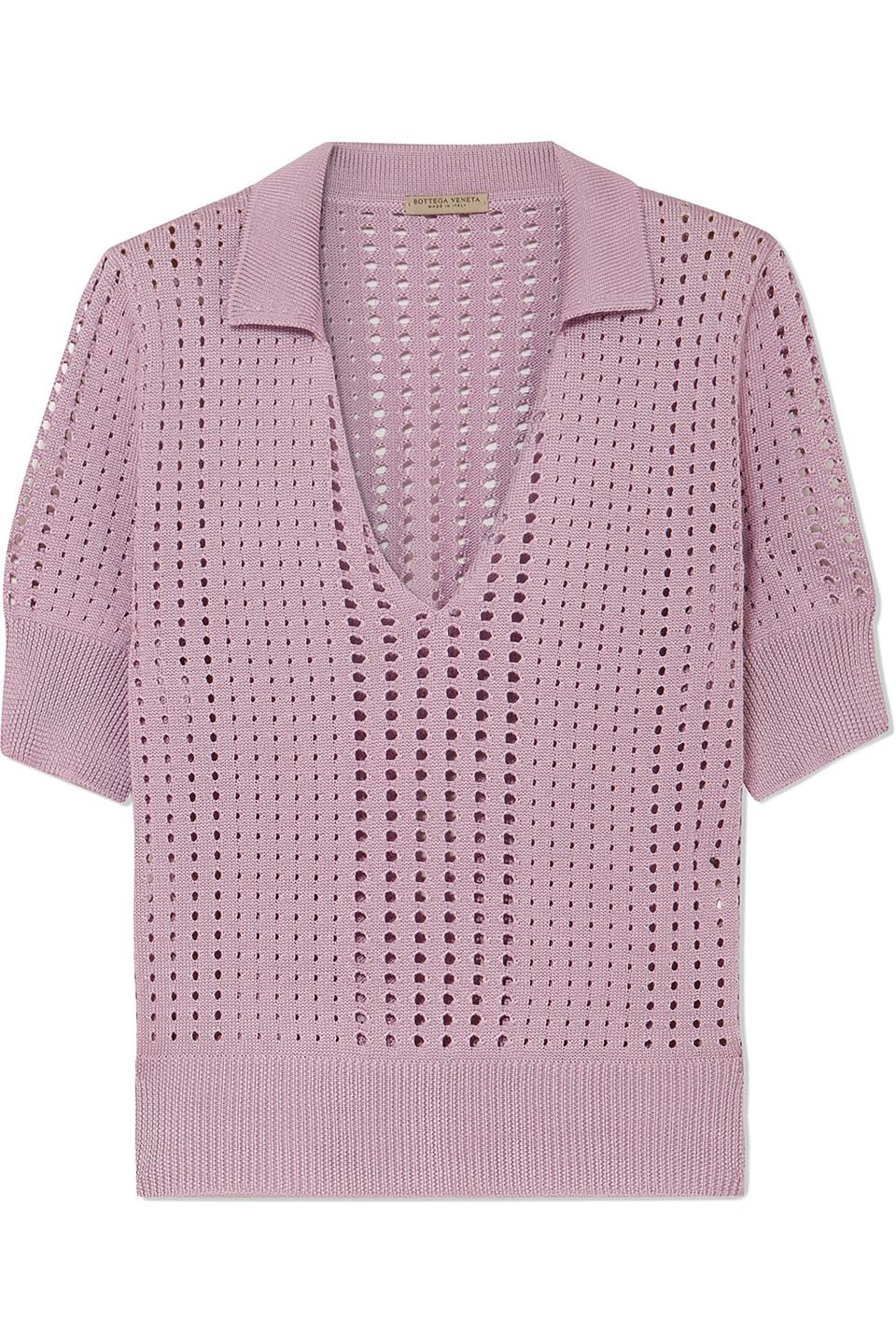 Bottega Veneta pointelle-knit silk top (£535)