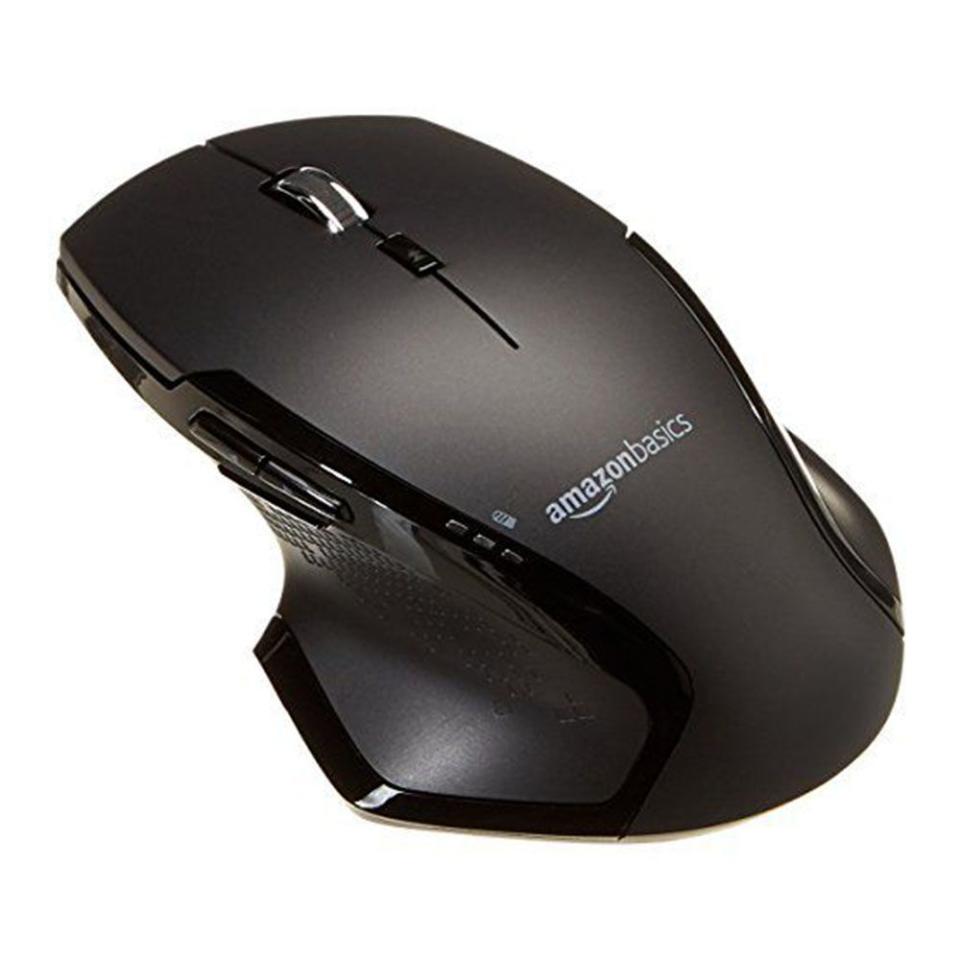 5) AmazonBasics Full-Size Ergonomic Wireless Mouse