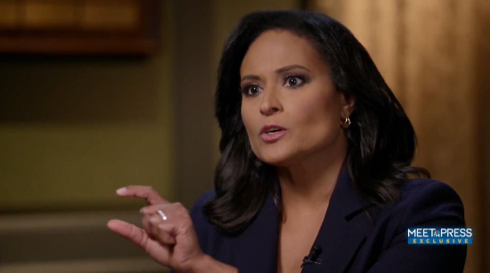 Kristen Welker fact-checked Mr Trump’s lies during breaks as the interview aired on Sunday morning (NBC News)