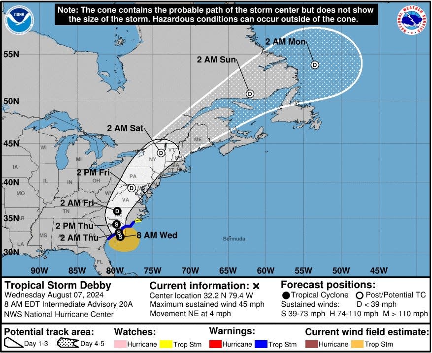 Where is Debby now? Here's what to expect in the northeast; flood