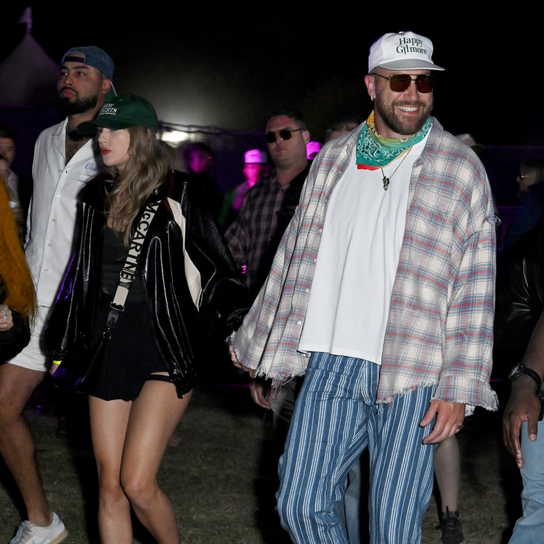  Taylor Swift and Travis Kelce at Neon Carnival held during the Coachella Music and Arts Festival on April 13, 2024 in Thermal, California. 