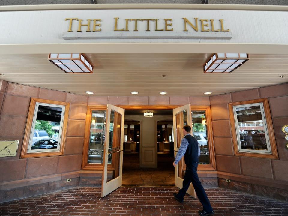 The entrance to The Little Nell hotel.