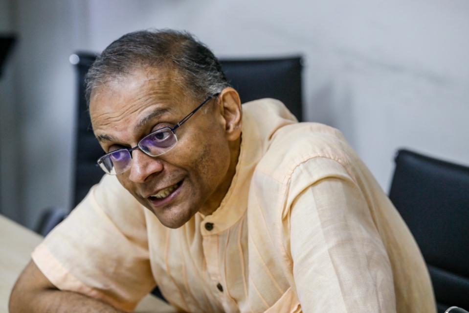 Malaysian Dietary Supplement Association (Madsa) president Datuk Dr Rajen Manicka speak to Malay Mail during an interview at his office in Petaling Jaya May 17, 2024. — Picture by Hari Anggara