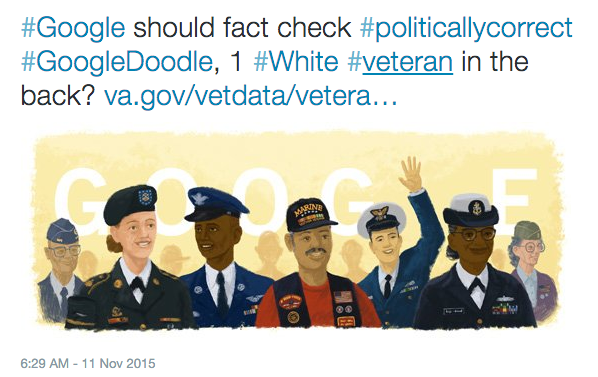 People Are Slamming the Veterans Day Google Doodle for Not Being White Enough