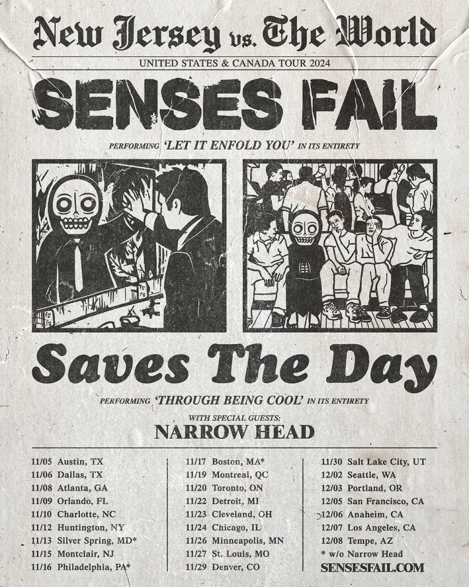 senses fail saves the day tour 2024