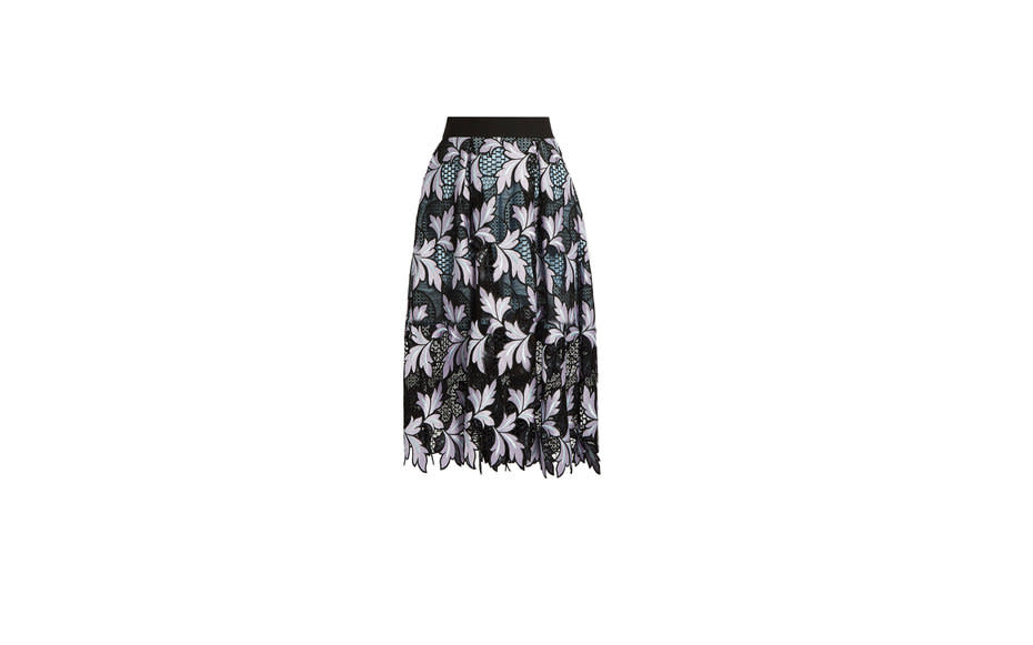 <p>Self Portrait is known for its mastery of garments that are both delicate and modern, and this skirt is no exception. On top, a long-sleeved silk shirt in black or white keeps it light, but sophisticated.</p><p><strong>To buy:</strong> $375; <a rel="nofollow noopener" href="http://click.linksynergy.com/fs-bin/click?id=93xLBvPhAeE&subid=0&offerid=419081.1&type=10&tmpid=10147&RD_PARM1=http%3A%2F%2Fwww.matchesfashion.com%2Fus%2Fproducts%2FSelf-portrait-Patchwork-guipure-lace-midi-skirt-1065906&u1=TLFASappL1LongSkirtsRS1Sep16" target="_blank" data-ylk="slk:matchesfashion.com;elm:context_link;itc:0;sec:content-canvas" class="link ">matchesfashion.com</a></p>