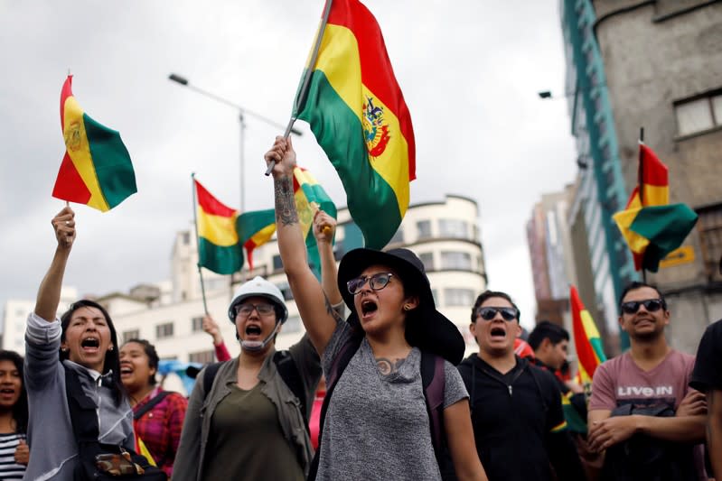 Protest against Bolivia's President Evo Morales in La Paz