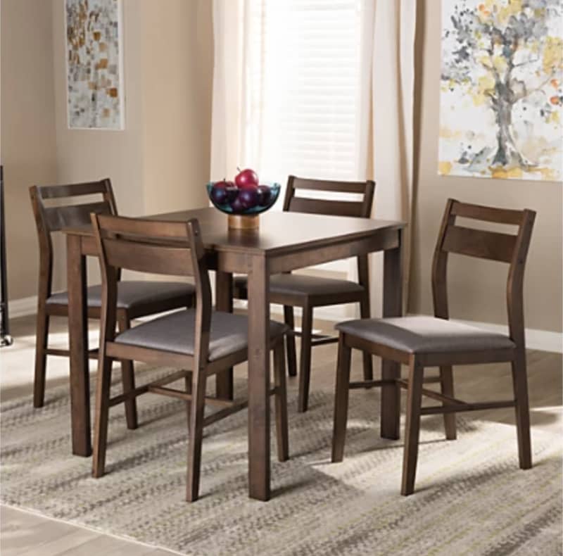 Baxton Studio Lovy Dining Table and 4 Chairs Set