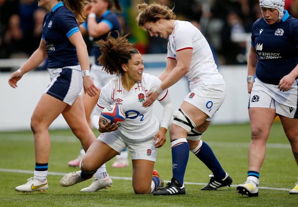 Tatyana Heard scored her first international try against Scotland in England’s Women’s Six Nations opener  (Action Images via Reuters)