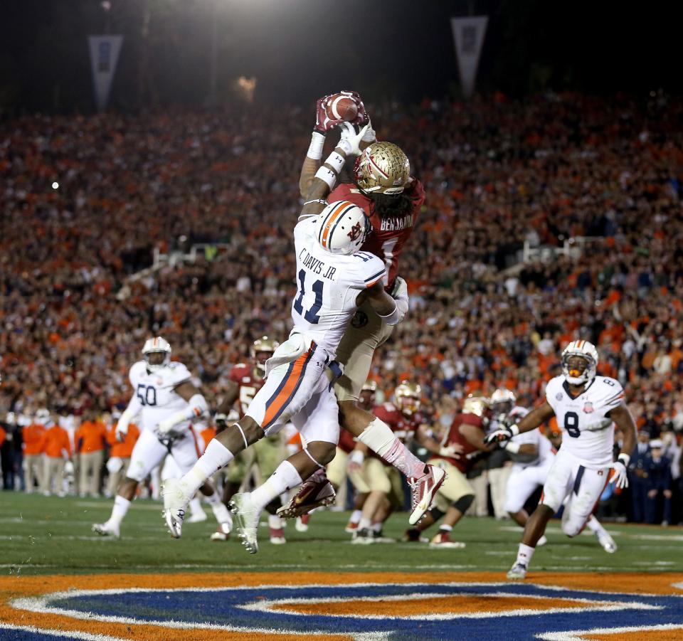 Florida State ended the SEC’s seven-year streak of national championships with this Kelvin Benjamin catch on Jan. 6, 2014 in Pasadena.