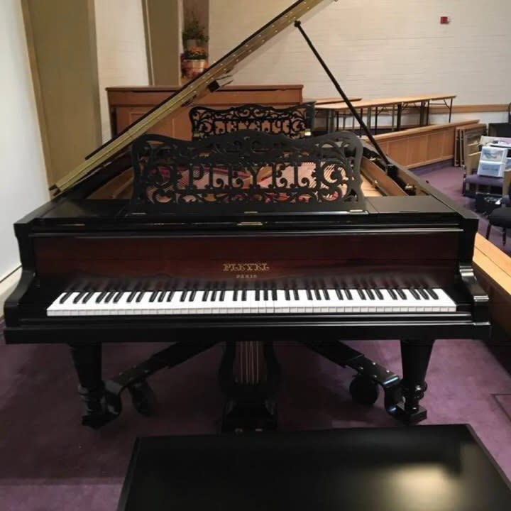 The Pleyel double grand piano in Bettendorf was built in 1904 in Paris.