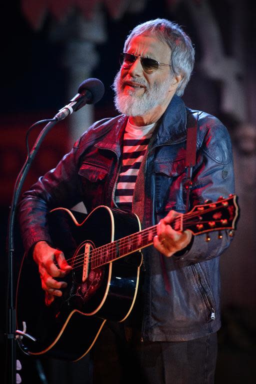 Yusuf Islam, formely known as Cat Stevens, rehearses onstage at the Hammersmith Apollo in west London on November 5, 2014