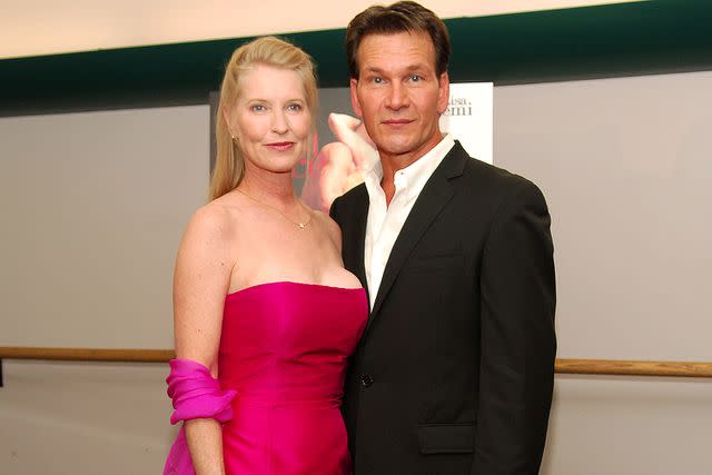 <p>Michael Loccisano/FilmMagic</p> Lisa Niemi (Left) and Patrick Swayze in 2003