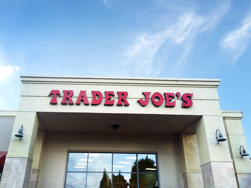 The front entrance of a Trader Joe's in Santa Maria, CA.&nbsp;