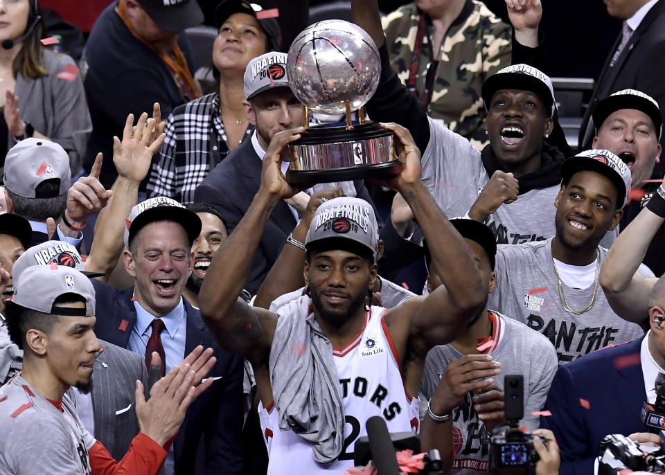 Kawhi Leonard's trophy case continues to grow. (AP)