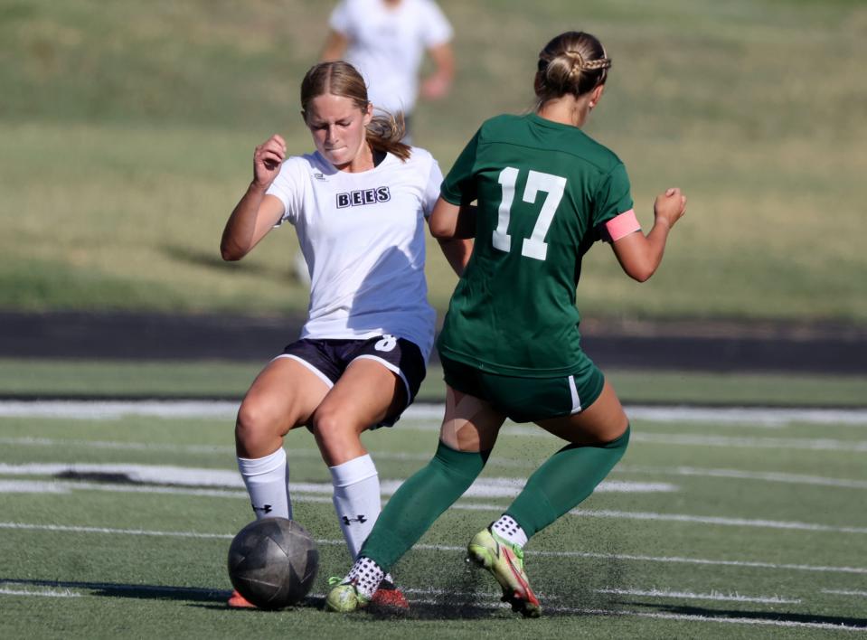 Clearfield plays Box Elder in a girls varsity soccer game at Clearfield High School in Clearfield on Thursday, Sept. 14, 2023. Clearfield won 2-1. | Kristin Murphy, Deseret News