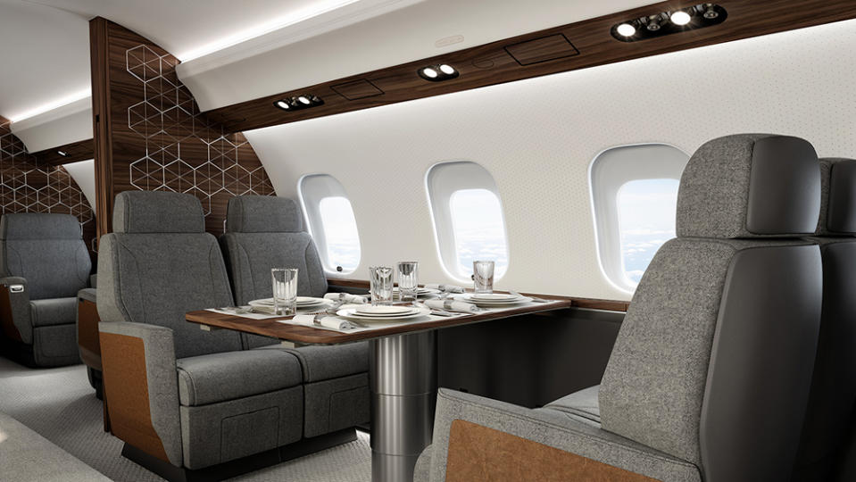 The cabin of Bombardier's new Global 6500 Business Jet