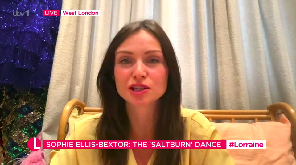 Sophie Ellis Bextor on Lorraine Kelly's daytime TV show. (ITV screengrab)