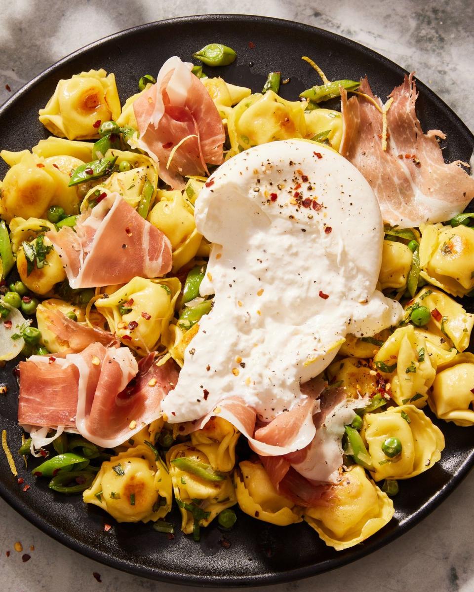 Burrata, Pea, & Prosciutto Tortellini