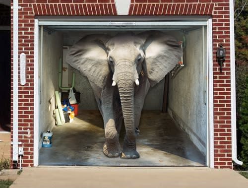 <b>Elephant</b><br>(Price: $229)<br><br>Credit: <a href="https://www.style-your-garage.com/us/Garage-mural/?cur=3" rel="nofollow noopener" target="_blank" data-ylk="slk:style-your-garage.com;elm:context_link;itc:0;sec:content-canvas" class="link ">style-your-garage.com</a>