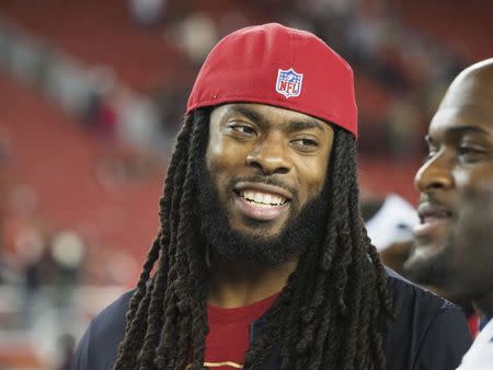 FILE PHOTO: Aug 30, 2018; Santa Clara, CA, USA; San Francisco 49ers defensive back Richard Sherman (25) after the game against the Los Angeles Chargers at Levi's Stadium. Mandatory Credit: Kelley L Cox-USA TODAY Sports/File Photo