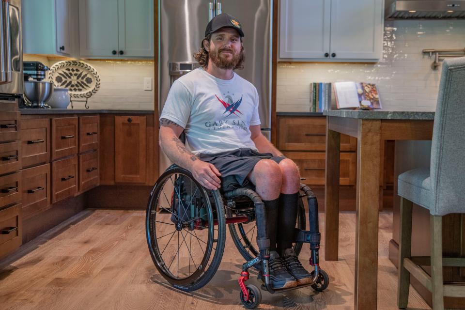 U.S. Navy Petty Officer First Class Joshua Geddis says he is grateful to The Gary Sinirse Foundation in Walterville on Thursday, May 16 , 2024.