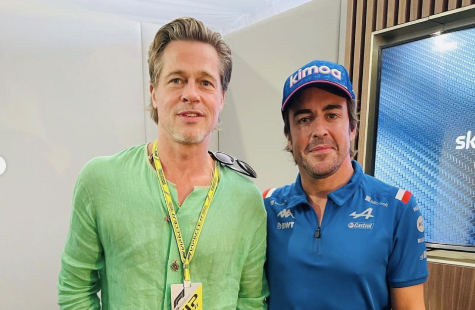 Brad Pitt & Fernando Alonso Instagram @fernandoalo_oficial