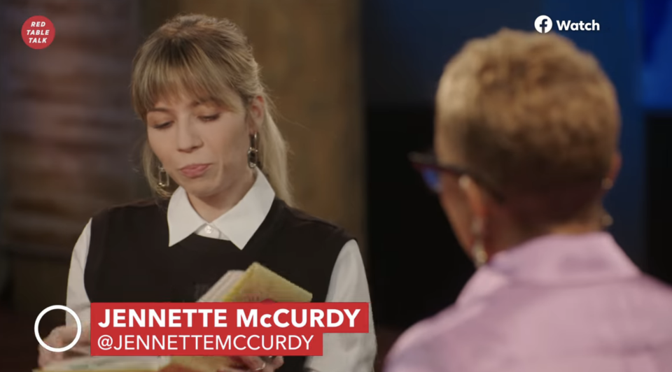 Jennette McCurdy reading on "Red Table Talk"