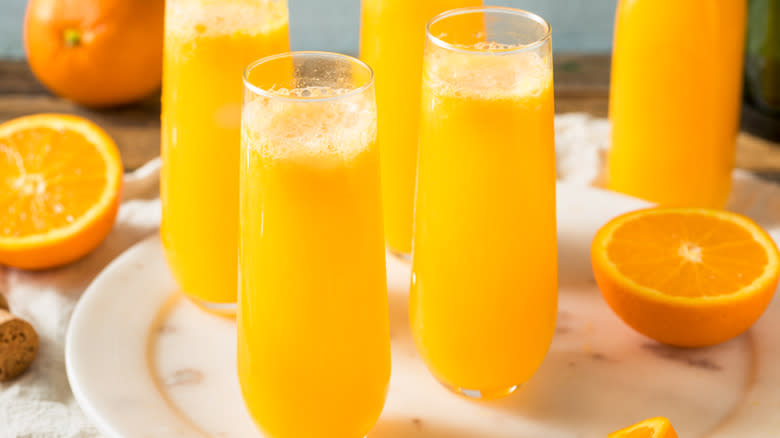 Four mimosas on plate