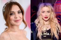 Por increíble que parezca, Lindsay Lohan y Amber Heard tienen 34 años. La actriz de 'Chicas malas' (2004) ha modificado su rostro con la ayuda de rellenos faciales. Por su parte, la estrella de 'Aquaman' (2018) luce de lo más natural. (Foto: James Gourley / Stefanie Keenan / Getty Images)