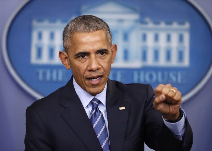 El presidente Obama en la sala de prensa de la Casa Blanca el pasado 16 de diciembre (AP Foto / Pablo Martinez Monsivais).