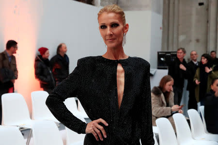 Singer Celine Dion poses before the Haute Couture Spring-Summer 2019 collection show by designer Alexandre Vauthier in Paris, France, January 22, 2019. REUTERS/Gonzalo Fuentes