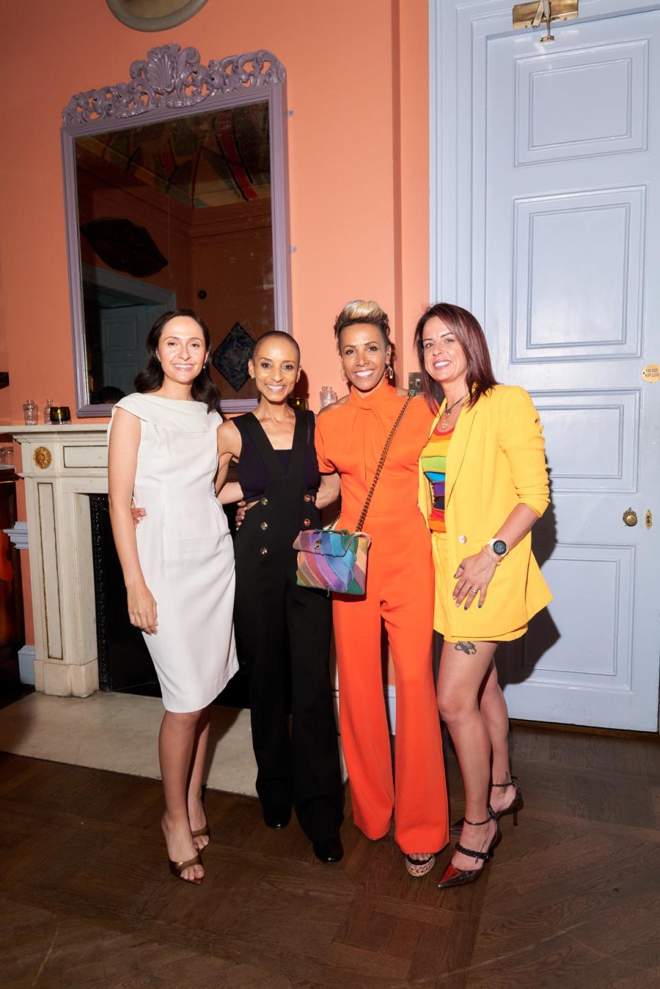 Dame Kelly with DJ Adele Roberts and their partners actor and presenter Kate Holderness (L) and Cullen (R) (Amie Grayling/Home House)