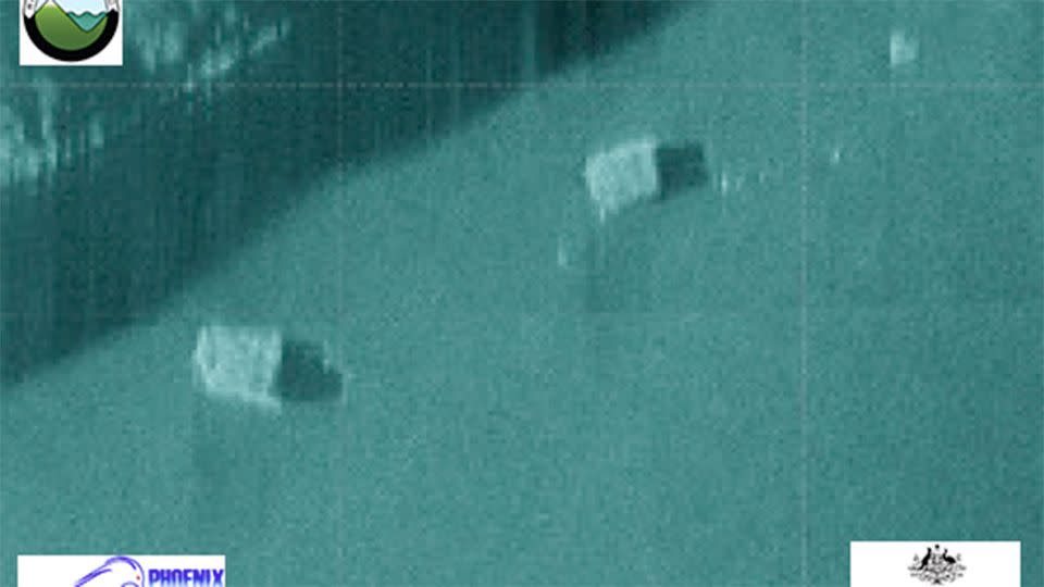 Claims these two boxes found on the bottom of the Indian ocean have been denied. Photo: https://www.atsb.gov.au/