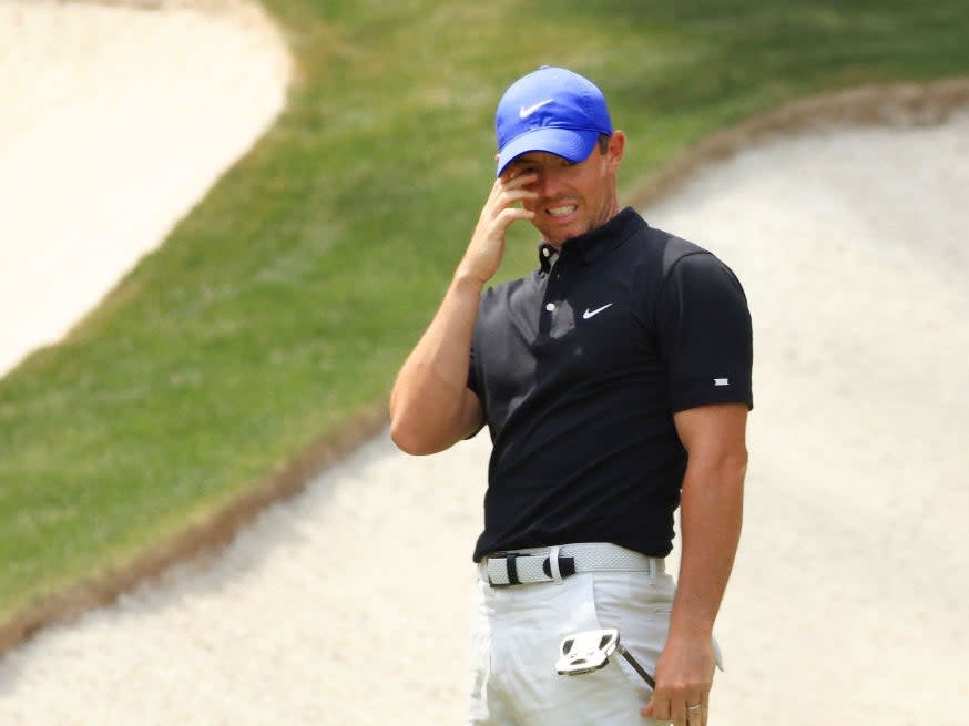 Rory McIlroy struggles at AugustaGetty Images