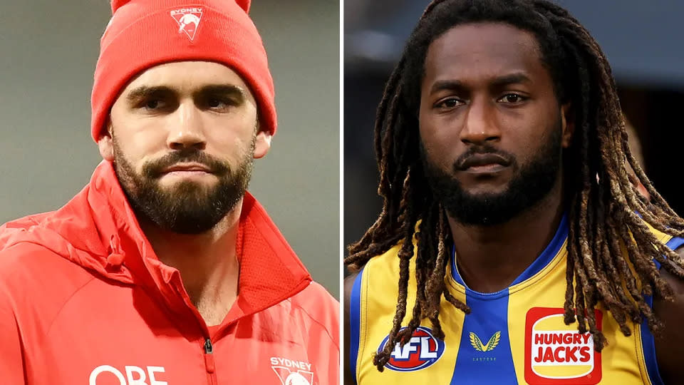 Paddy McCartin and Nick Naitanui have both called time on their AFL careers, prompting a wave of fan tributes. Pictures: Getty Images
