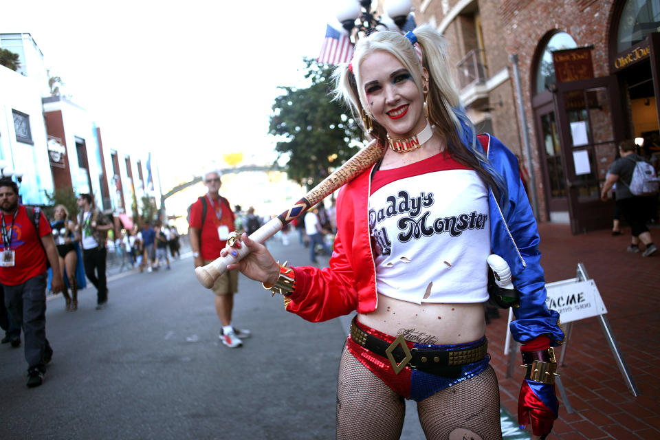 <p>Cosplayer dressed as Harley Quinn at Comic-Con International on July 19, 2018, in San Diego. (Photo: Tommaso Boddi/Getty Images) </p>