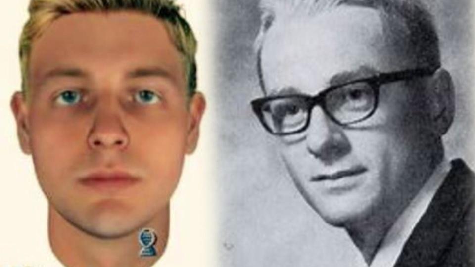 Jerry Burns' DNA was an exact match to the DNA at the crime scene. Seen here is a side-by-side of the Parabon Snapshot and a young Jerry Burns. / Credit: Parabon NanoLabs/Rob Riley
