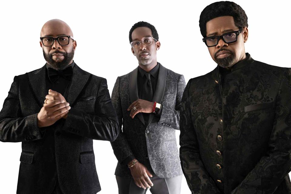 <p>Kelly Frey Publicity</p> Wanya Morris, Shawn Stockman and Nathan Morris of Boyz II Men