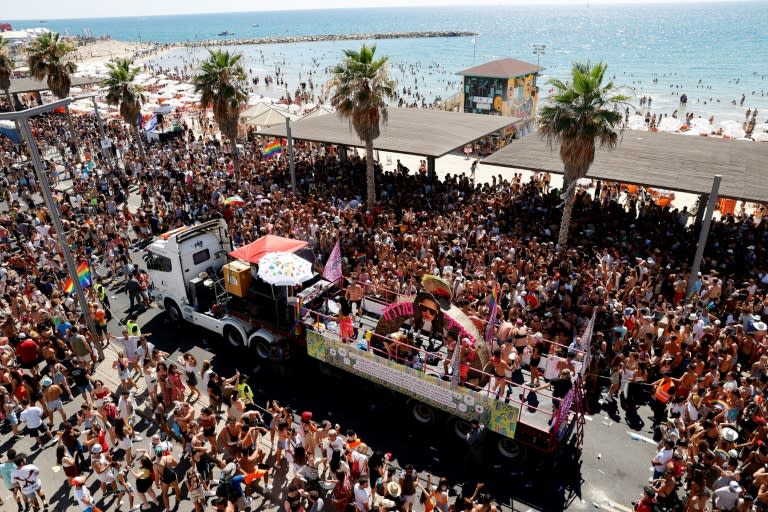 Organisers called the Tel Aviv Pride event the 'largest parade of its kind held worldwide since the outbreak of Covid-19'