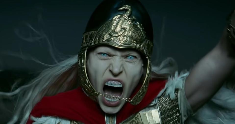 A Valkyrie screaming in "The Northman"