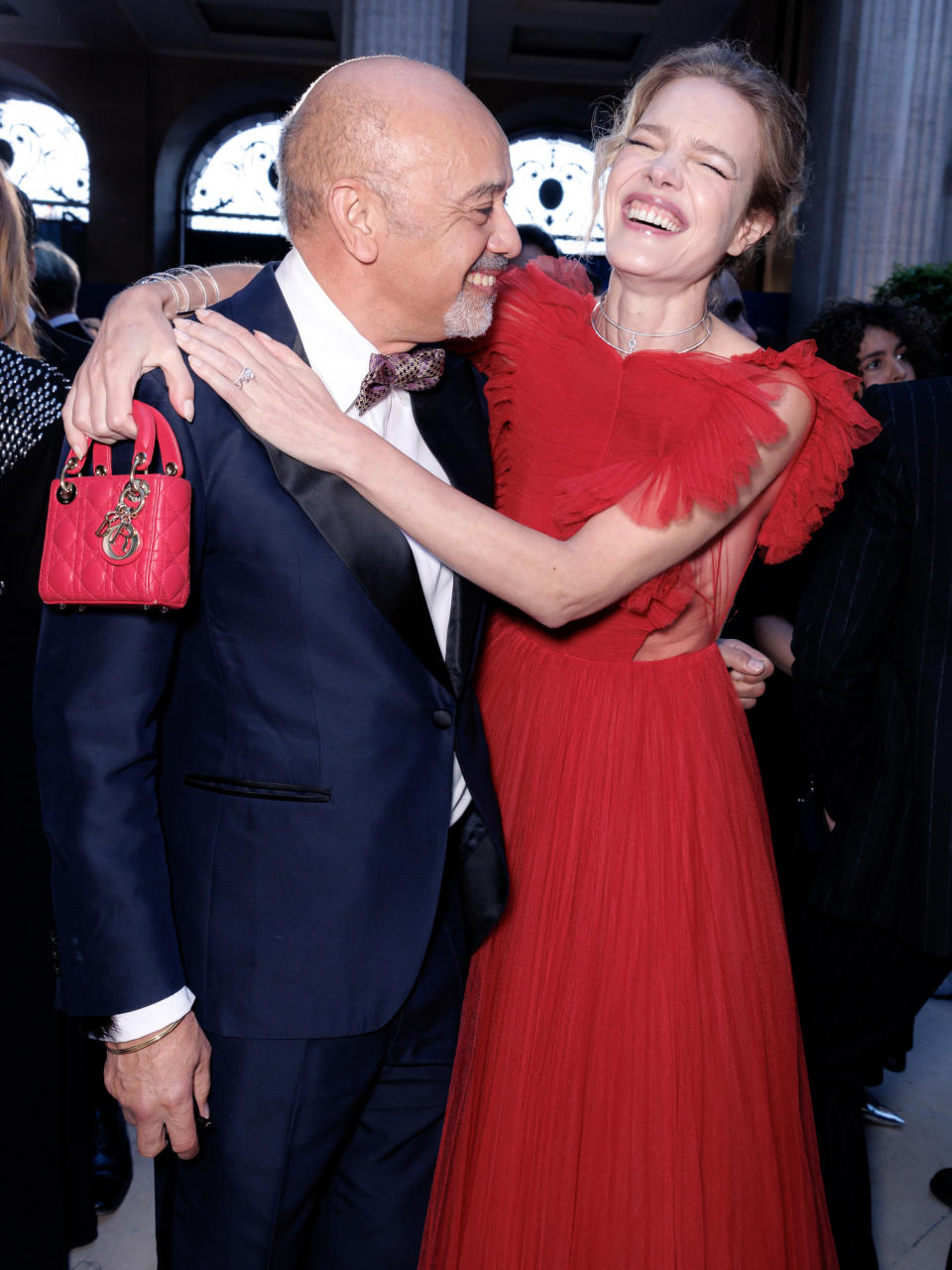 Christian Louboutin and Natalia Vodianova at the Paris for Good charity fundraiser held at the Place Vendôme on May 16, 2024 in Paris, France.