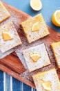 <p>These bars are the perfect make ahead dessert. They need a long chill time, so pop 'em in the fridge and leave them overnight. The next day, you'll be rewarded with perfectly set squares. (Plus, if you're like me, you prefer lemon bars cold.)</p><p>Get the <a href="https://www.delish.com/uk/cooking/recipes/a32751794/easy-lemon-bars-recipe/" rel="nofollow noopener" target="_blank" data-ylk="slk:Easy Lemon Bars;elm:context_link;itc:0;sec:content-canvas" class="link ">Easy Lemon Bars</a> recipe.</p>