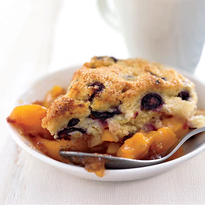 Blueberry Scones with Melted Peaches