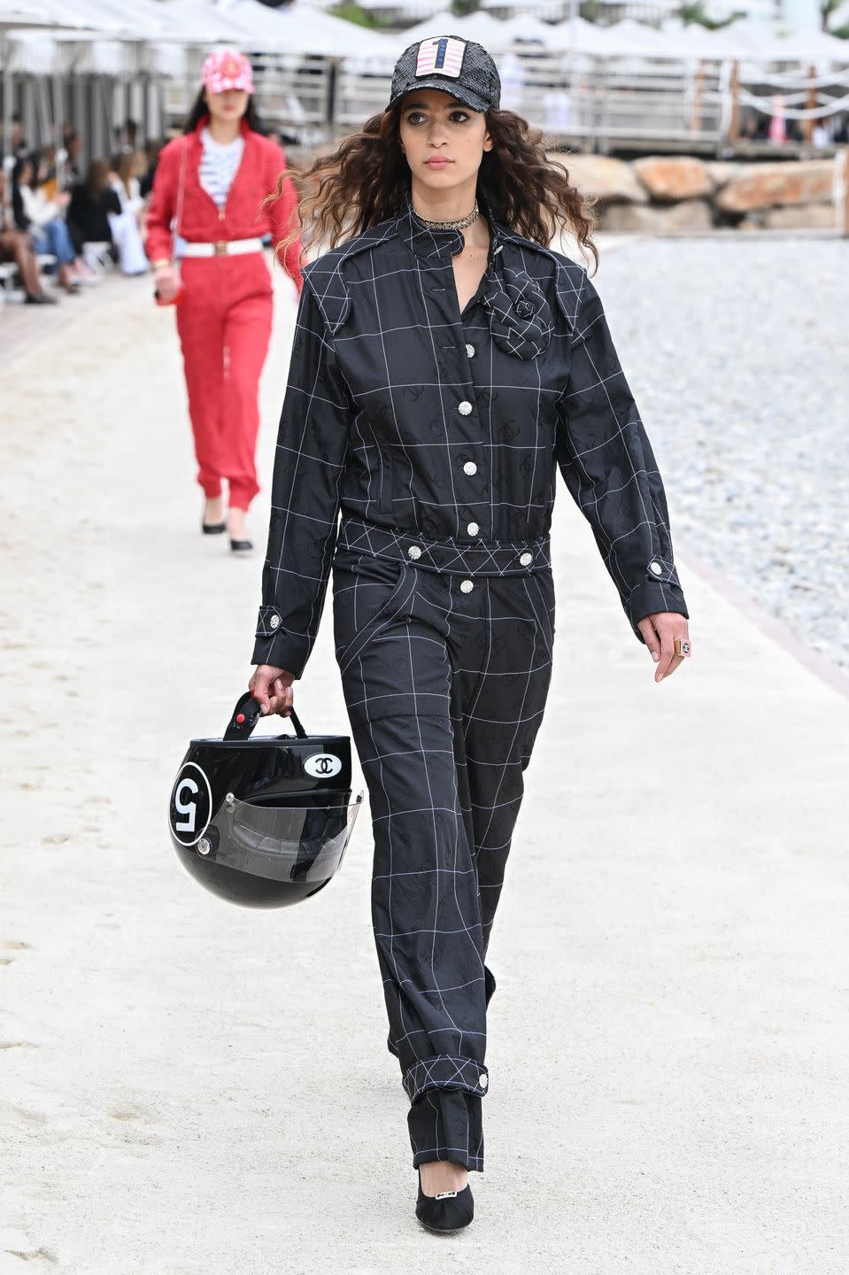 monte carlo, monaco may 05 a model walks the runway during the chanel cruise 2023 collection on may 05, 2022 in monte carlo, monaco photo by stephane cardinale corbiscorbis via getty images